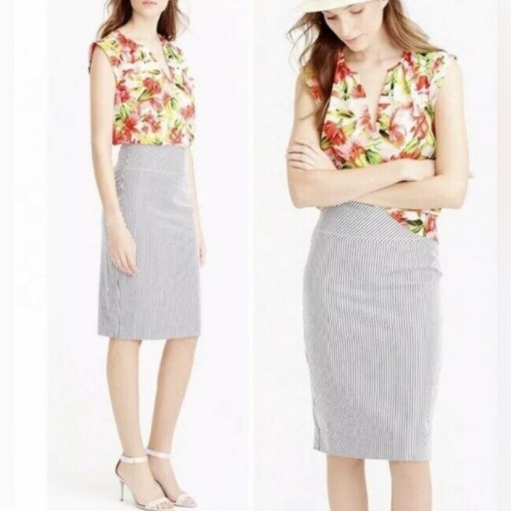 JCREW No. 2 Pencil Skirt in Seersucker Size 4